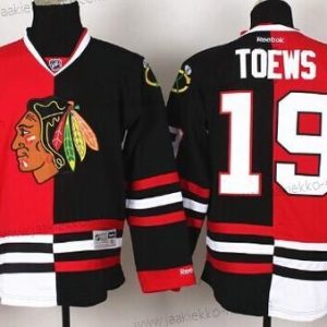 Miesten Chicago Blackhawks #19 Jonathan Toews Punainen #2 Musta Two Tone Paita