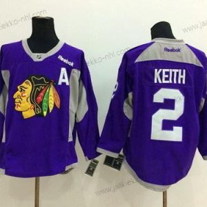 Miesten Chicago Blackhawks #2 Duncan Keith 2014 Training Violetti Paita