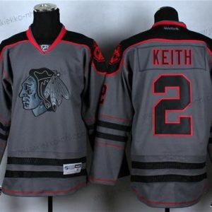 Miesten Chicago Blackhawks #2 Duncan Keith Charcoal Harmaa Paita