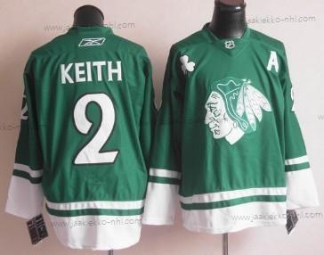 Miesten Chicago Blackhawks #2 Duncan Keith St. Patrick’S Day Vihreä Paita