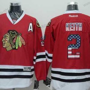 Miesten Chicago Blackhawks #2 Duncan Keith USA Flag Punainen Paita