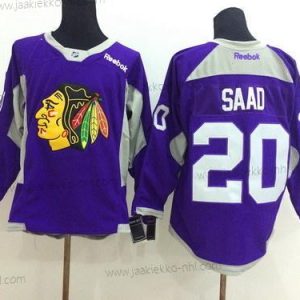 Miesten Chicago Blackhawks #20 Brandon Saad 2014 Training Violetti Paita