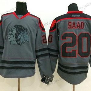 Miesten Chicago Blackhawks #20 Brandon Saad Charcoal Harmaa Paita