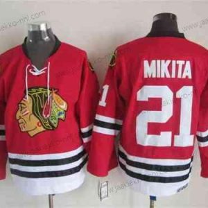 Miesten Chicago Blackhawks #21 Stan Mikita 1957-58 Punainen CCM Vintage Paita