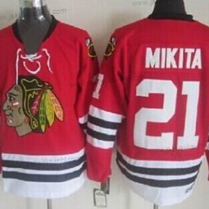 Miesten Chicago Blackhawks #21 Stan Mikita Punainen Retro CCM Paita