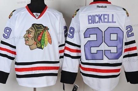 Miesten Chicago Blackhawks #29 Bryan Bickell Valkoinen With Violetti Paita