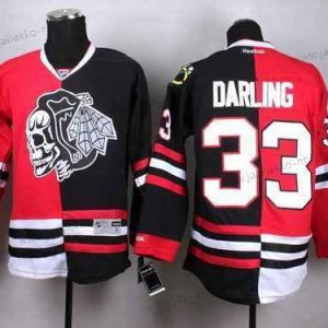 Miesten Chicago Blackhawks #33 Scott Darling Punainen Musta Two Tone With Musta Skulls Paita