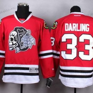 Miesten Chicago Blackhawks #33 Scott Darling Punainen With Musta Skulls Paita