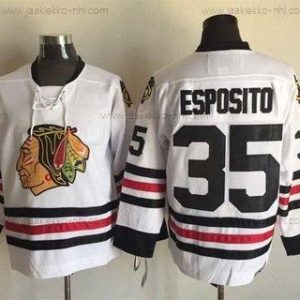 Miesten Chicago Blackhawks #35 Tony Esposito Valkoinen CCM Vintage Paita Versio 2