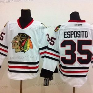 Miesten Chicago Blackhawks #35 Tony Esposito Valkoinen Retro CCM Paita