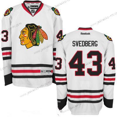 Miesten Chicago Blackhawks #43 Viktor Svedberg Valkoinen Jääkiekko Ommeltu NHL Paita