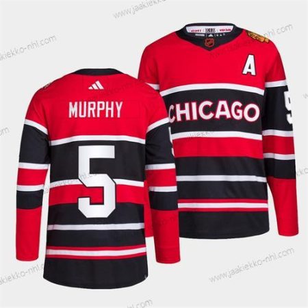 Miesten Chicago Blackhawks #5 Connor Murphy Punainen Musta 2022 Käänteinen Retro Ommeltu Paita