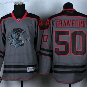 Miesten Chicago Blackhawks #50 Corey Crawford Charcoal Harmaa Paita