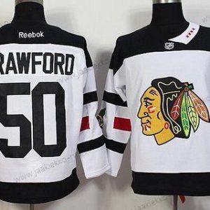 Miesten Chicago Blackhawks #50 Corey Crawford Reebok Valkoinen 2016 Stadium Series Premier Paita