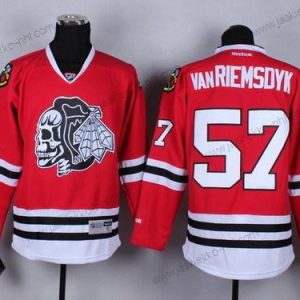 Miesten Chicago Blackhawks #57 Trevor Van Riemsdyk Punainen With Musta Skulls Paita