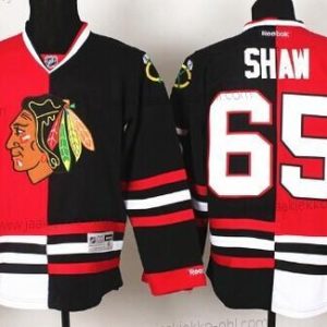 Miesten Chicago Blackhawks #65 Andrew Shaw Punainen #2 Musta Two Tone Paita