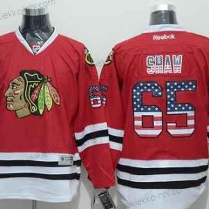 Miesten Chicago Blackhawks #65 Andrew Shaw USA Flag Punainen Paita