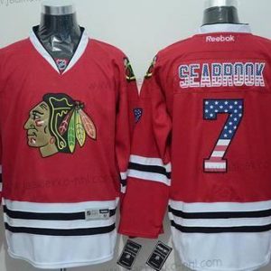 Miesten Chicago Blackhawks #7 Brent Seabrook USA Flag Punainen Paita