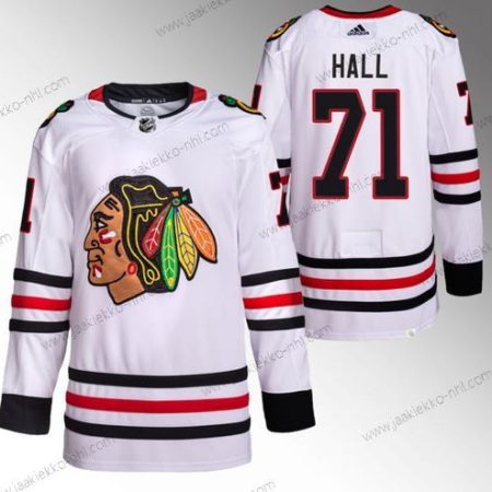 Miesten Chicago Blackhawks #71 Taylor Hall Valkoinen Ommeltu Jääkiekko Paita