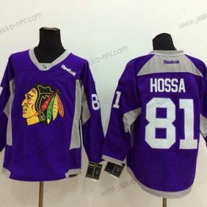 Miesten Chicago Blackhawks #81 Marian Hossa 2014 Training Violetti Paita