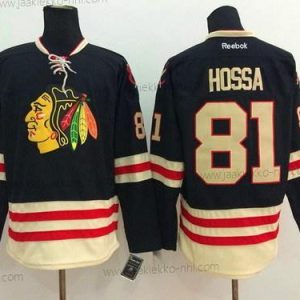 Miesten Chicago Blackhawks #81 Marian Hossa 2015 Talvi Klassinen Musta Paita