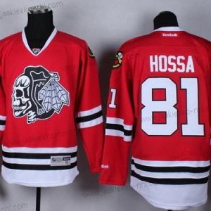 Miesten Chicago Blackhawks #81 Marian Hossa Punainen With Musta Skulls Paita