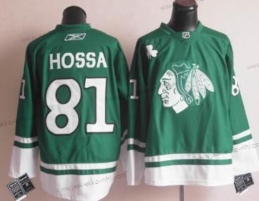 Miesten Chicago Blackhawks #81 Marian Hossa St. Patrick’S Day Vihreä Paita