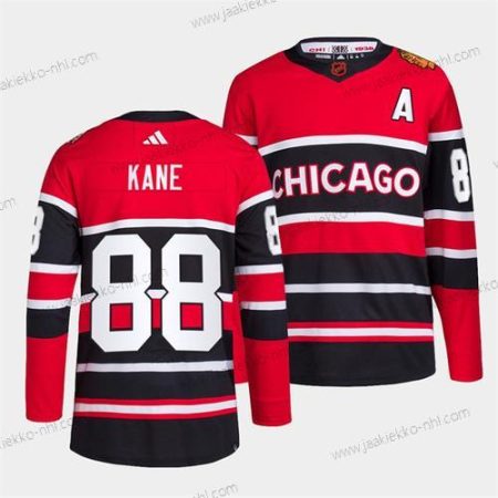 Miesten Chicago Blackhawks #88 Patrick Kane Punainen Musta 2022 Käänteinen Retro Ommeltu Paita