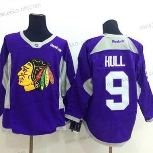 Miesten Chicago Blackhawks #9 Bobby Hull 2014 Training Violetti Paita