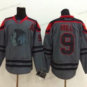 Miesten Chicago Blackhawks #9 Bobby Hull Charcoal Harmaa Paita