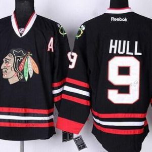 Miesten Chicago Blackhawks #9 Bobby Hull Musta Paita