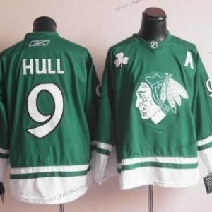 Miesten Chicago Blackhawks #9 Bobby Hull St. Patrick’S Day Vihreä Paita