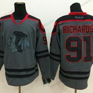 Miesten Chicago Blackhawks #91 Brad Richards Charcoal Harmaa Paita