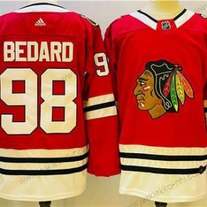 Miesten Chicago Blackhawks #98 Connor Bedard Punainen Musta Ommeltu Paita