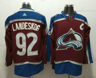 Miesten Colorado Avalanche #92 Gabriel Landeskog Punainen With C Patch 2017-2018 Jääkiekko Ommeltu NHL Paita