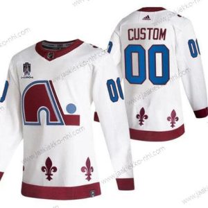 Miesten Colorado Avalanche Mukautettu Avtive Pelaaja 2022 Valkoinen Stanley Cup Champions Patch Ommeltu Paita