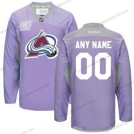 Miesten Colorado Avalanche Mukautettu Violetti Pinkki Reebok Jääkiekko Taistelee syöpää vastaan Harjoitus Paita