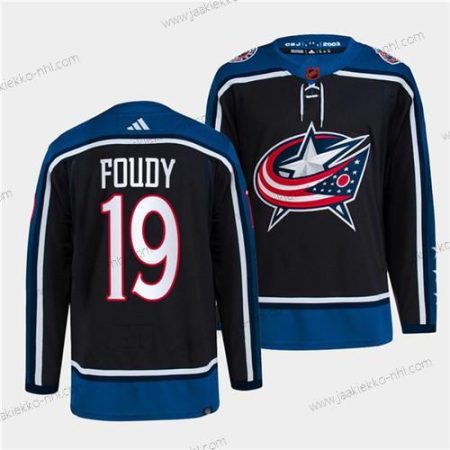 Miesten Columbus Blue Jackets #19 Liam Foudy Laivastonsininen 2022 Käänteinen Retro Ommeltu Paita