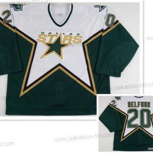 Miesten Dallas Stars #20 Eddy Balfour CCM Retro Vihreä Valkoinen Kotiottelupaita NHL Paita