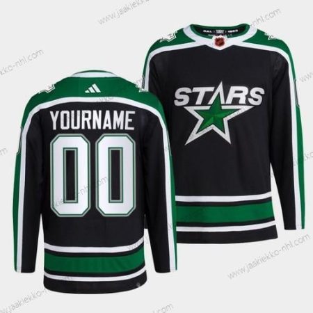 Miesten Dallas Stars Mukautettu Active Pelaaja 2022 Musta Käänteinen Retro 2.0 Ommeltu Paita