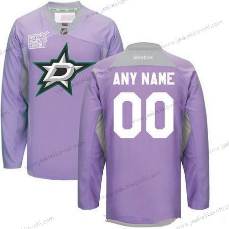 Miesten Dallas Stars Mukautettu Violetti Pinkki Reebok Jääkiekko Taistelee syöpää vastaan Harjoitus Paita