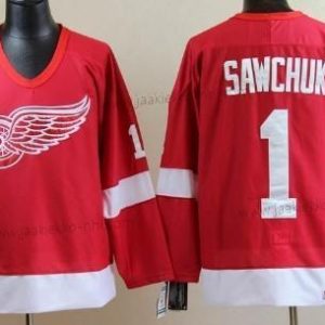 Miesten Detroit Red Wings #1 Terry Sawchuk Punainen Retro CCM Paita