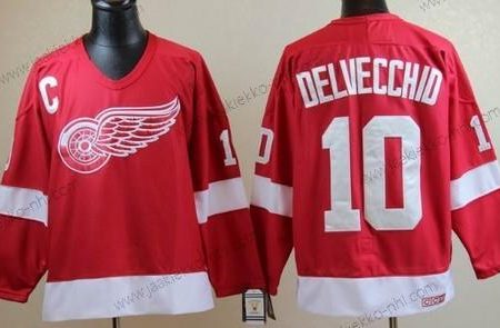 Miesten Detroit Red Wings #10 Alex Delvecchio Punainen Retro CCM Paita