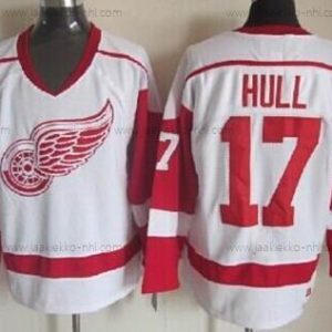 Miesten Detroit Red Wings #17 Brett Hull Valkoinen Retro CCM Paita