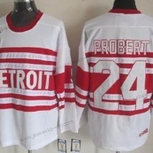 Miesten Detroit Red Wings #24 Bob Probert Valkoinen 75Th Retro CCM Paita