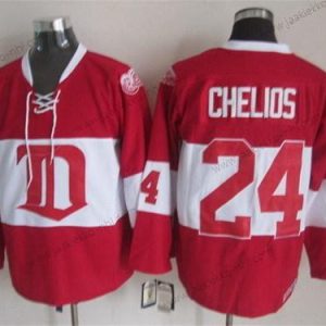 Miesten Detroit Red Wings #24 Chris Chelios Punainen Talvi Klassinen Retro CCM Paita