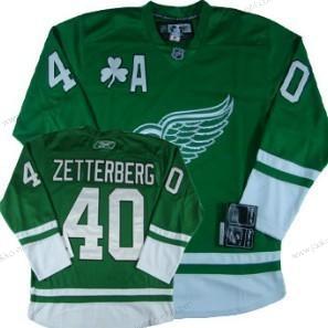 Miesten Detroit Red Wings #40 Henrik Zetterberg St. Patrick’S Day Vihreä Paita