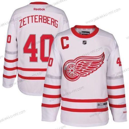 Miesten Detroit Red Wings #40 Henrik Zetterberg Valkoinen Centennial Klassinen Ommeltu NHL Paita