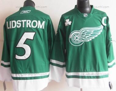 Miesten Detroit Red Wings #5 Nicklas Lidstrom St. Patrick’S Day Vihreä Paita