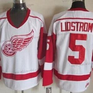 Miesten Detroit Red Wings #5 Nicklas Lidstrom Valkoinen Retro CCM Paita